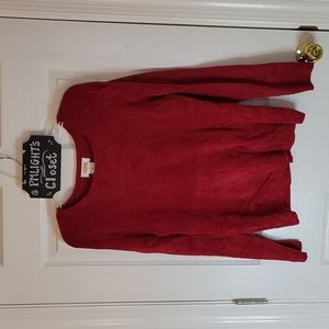 Talbots Sweater Red XL Crew Neck Long Sleeve